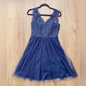 BHLDN Navy lace and tulle Dress